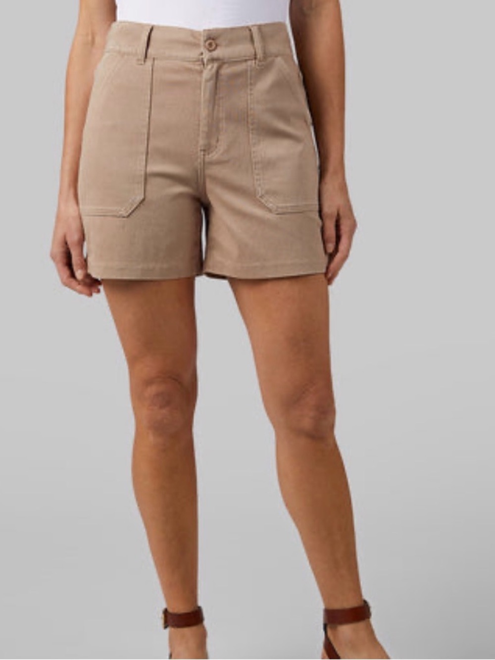 32 Degrees Tan High-Waist Patch-Pocket Shorts